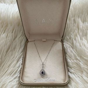 Neil Lane Halo Sapphire Diamond necklace